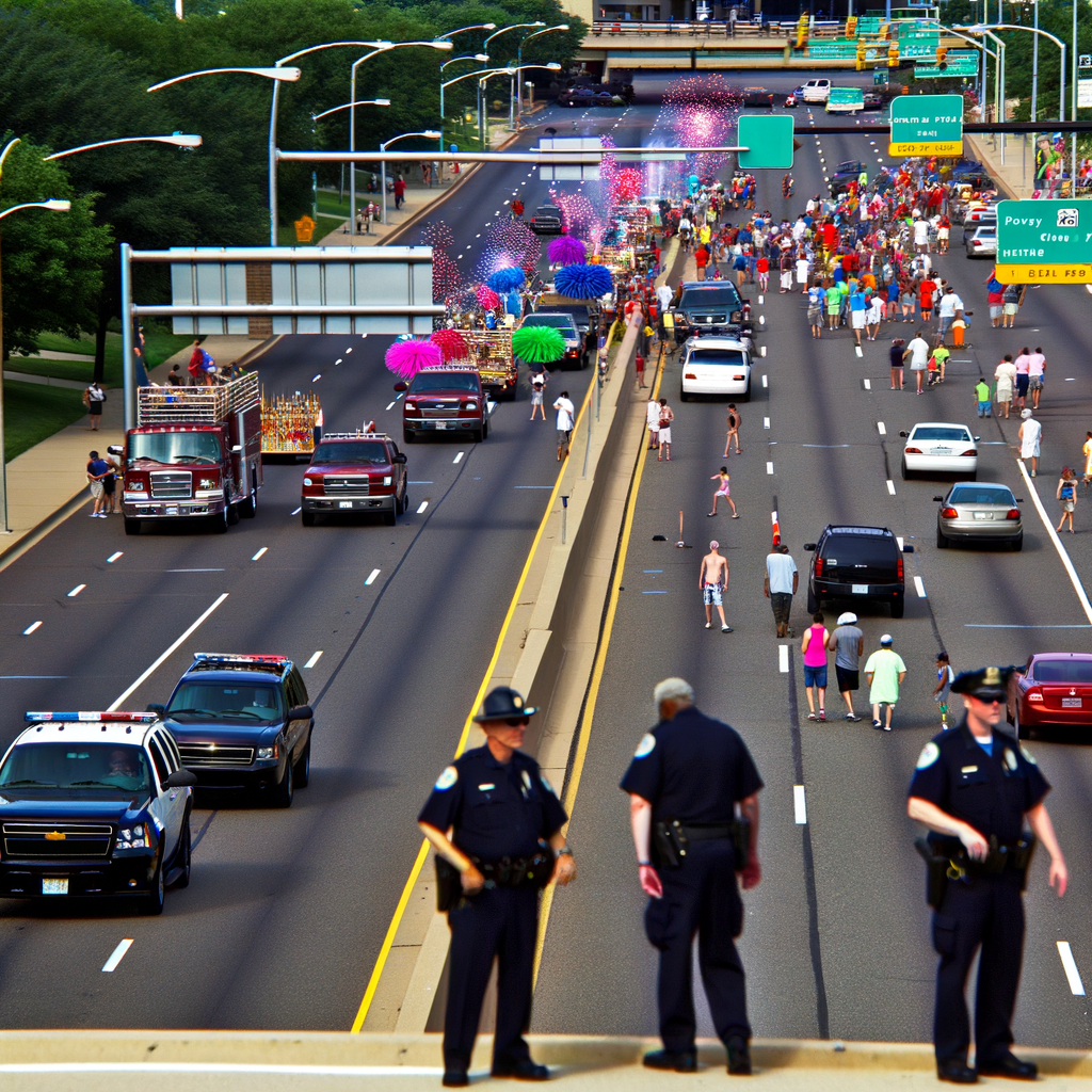"Atlanta law enforcement officers conducting a safety checkpoint during the Fourth of July weekend, emphasizing the importance of safe driving and DUI prevention amid holiday celebrations. The increased patrols aim to reduce traffic accidents and ensure public safety during summer festivities."