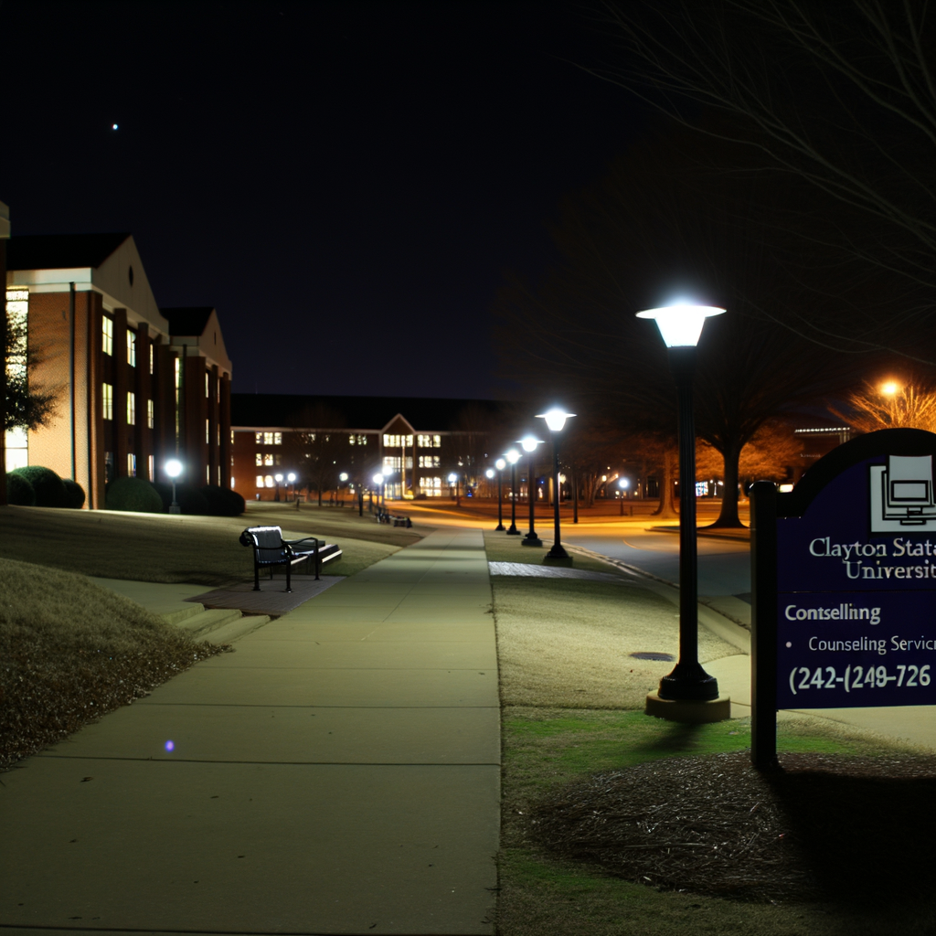 "Scene of the tragic shooting near Clayton State University, where two young men, ages 18 and 20, were found dead late Wednesday night on Trammel Road, highlighting rising concerns about local crime in Atlanta."