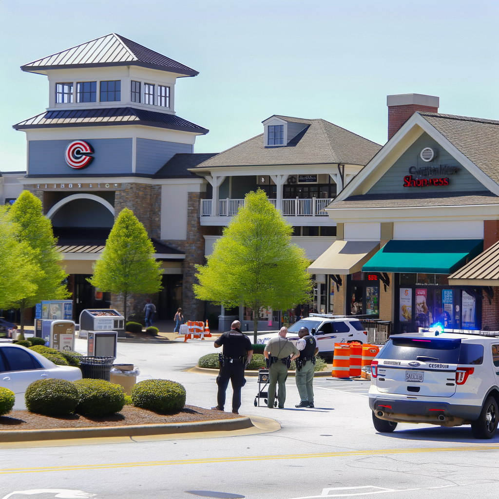 Alt text: "Scene of the fatal shooting at Windy Hill Village Shopping Center in Cobb County, Atlanta, where a man was found with multiple gunshot wounds on Wednesday afternoon, prompting an ongoing police investigation."