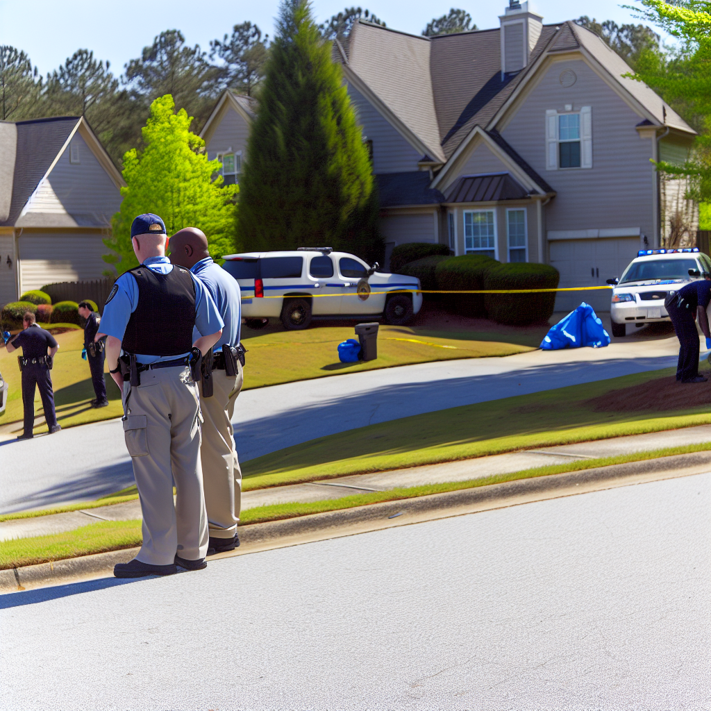 "Gwinnett County police investigate crime scene where 28-year-old Anthony Hernandez was fatally shot, leading to the arrest of Doraville man Ruben Santos Auxume-Guerra for malice murder and aggravated assault."