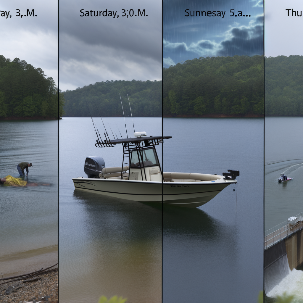 Alt text: "Investigators search Lake Oconee for clues following the discovery of an empty fishing boat linked to the disappearance of Joycelyn Nicole Wilson and Gary Jones. The photo shows law enforcement officials near the shoreline, highlighting the ongoing search efforts