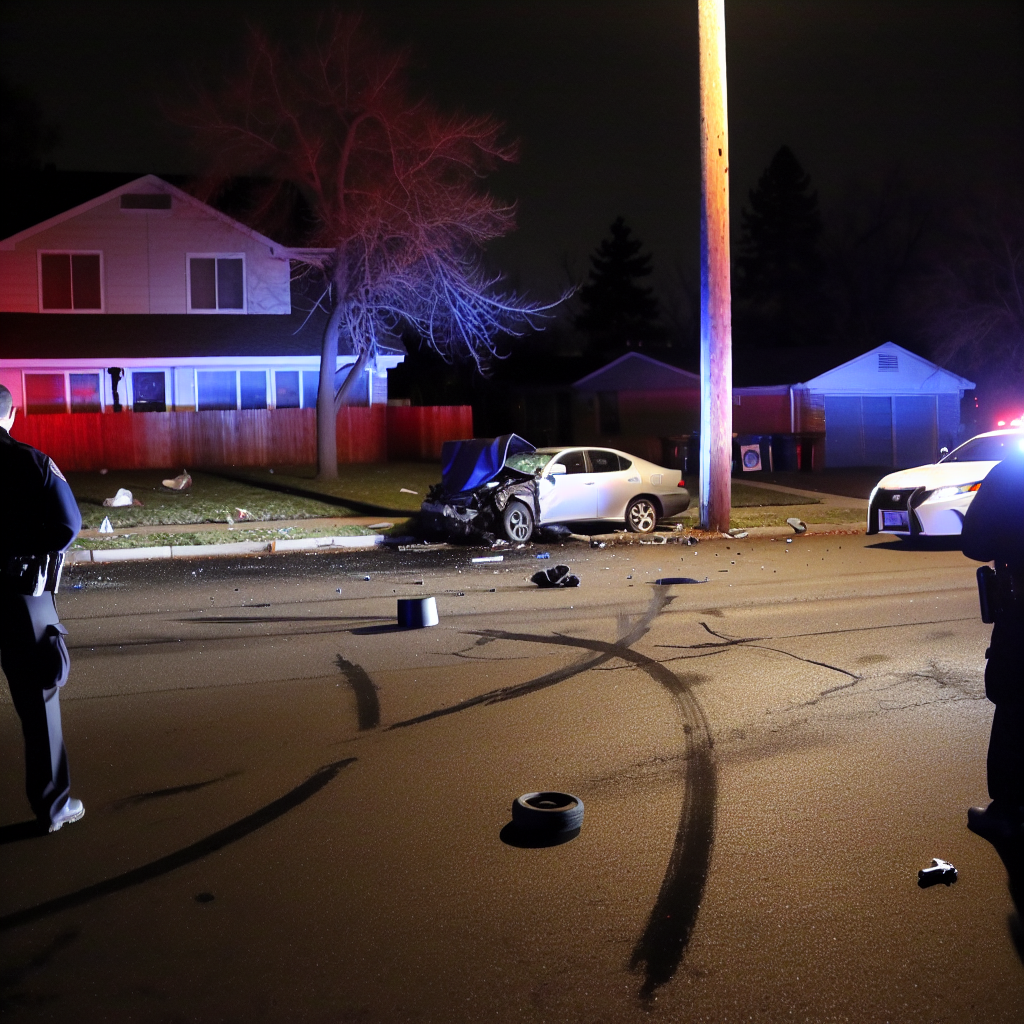 Alt text: "Brookhaven home invasion scene showing police cars and a silver Lexus involved in a high-speed chase after armed suspects fled from a burglary on Caldwell Road. The incident resulted in an officer-involved shooting of suspect Albert Eugene Burns, highlighting rising