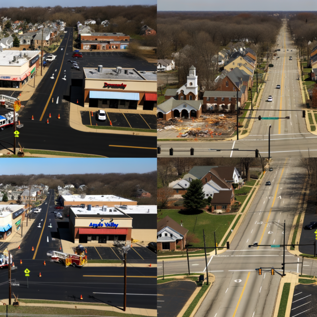 "DeKalb County gas leak emergency response: Fire officials assess the scene of a gas leak on North Avondale Road, causing road closures and evacuations of nearby businesses, including My Parents Basement restaurant in Avondale Estates, impacting local traffic