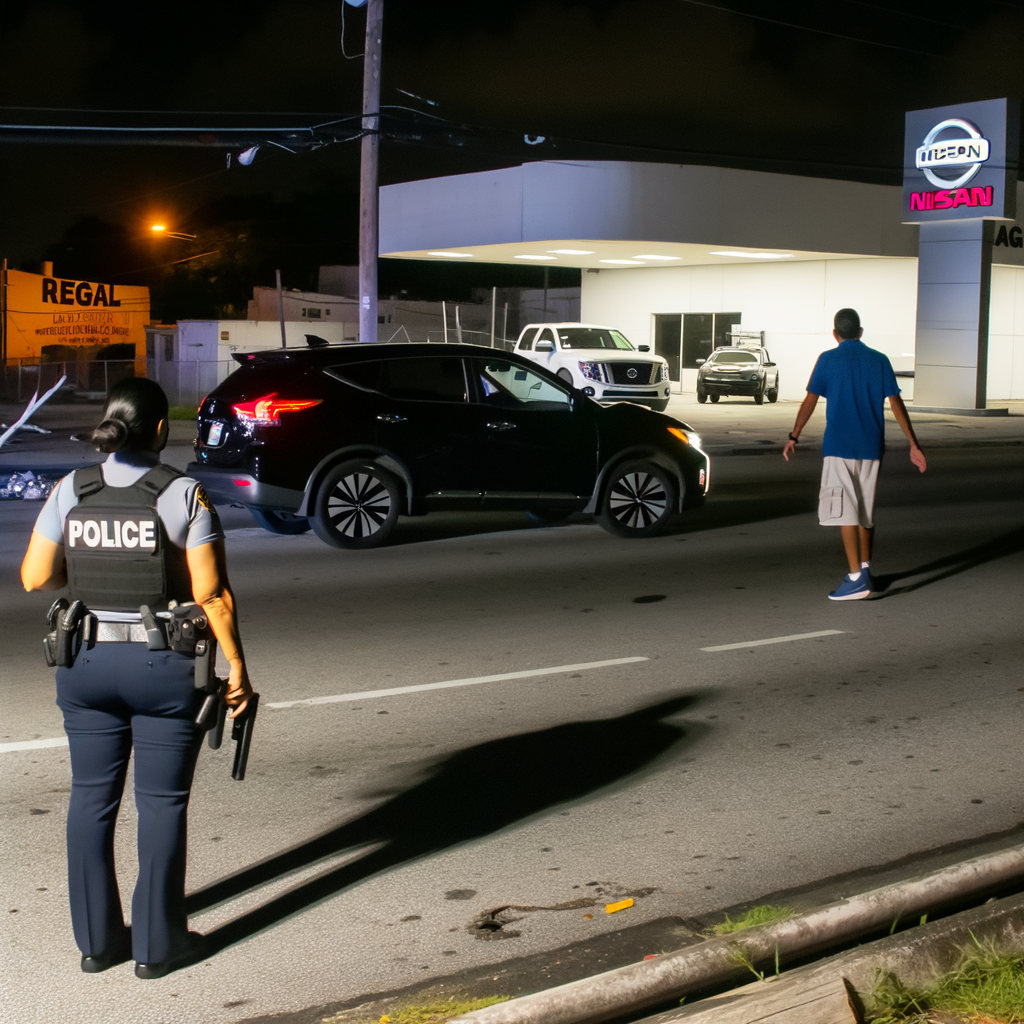 "Roswell police officer involved in shooting incident at Regal Nissan car dealership on Holcomb Bridge Road, Atlanta, after confrontation with suspicious man; GBI investigating the early morning altercation."