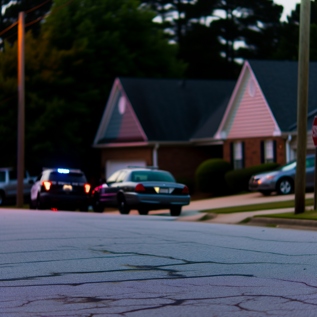 "Snellville police investigate possible domestic-related murder-suicide scene on Westridge Drive, Atlanta, with officers examining the area where a man and woman were found with gunshot wounds."