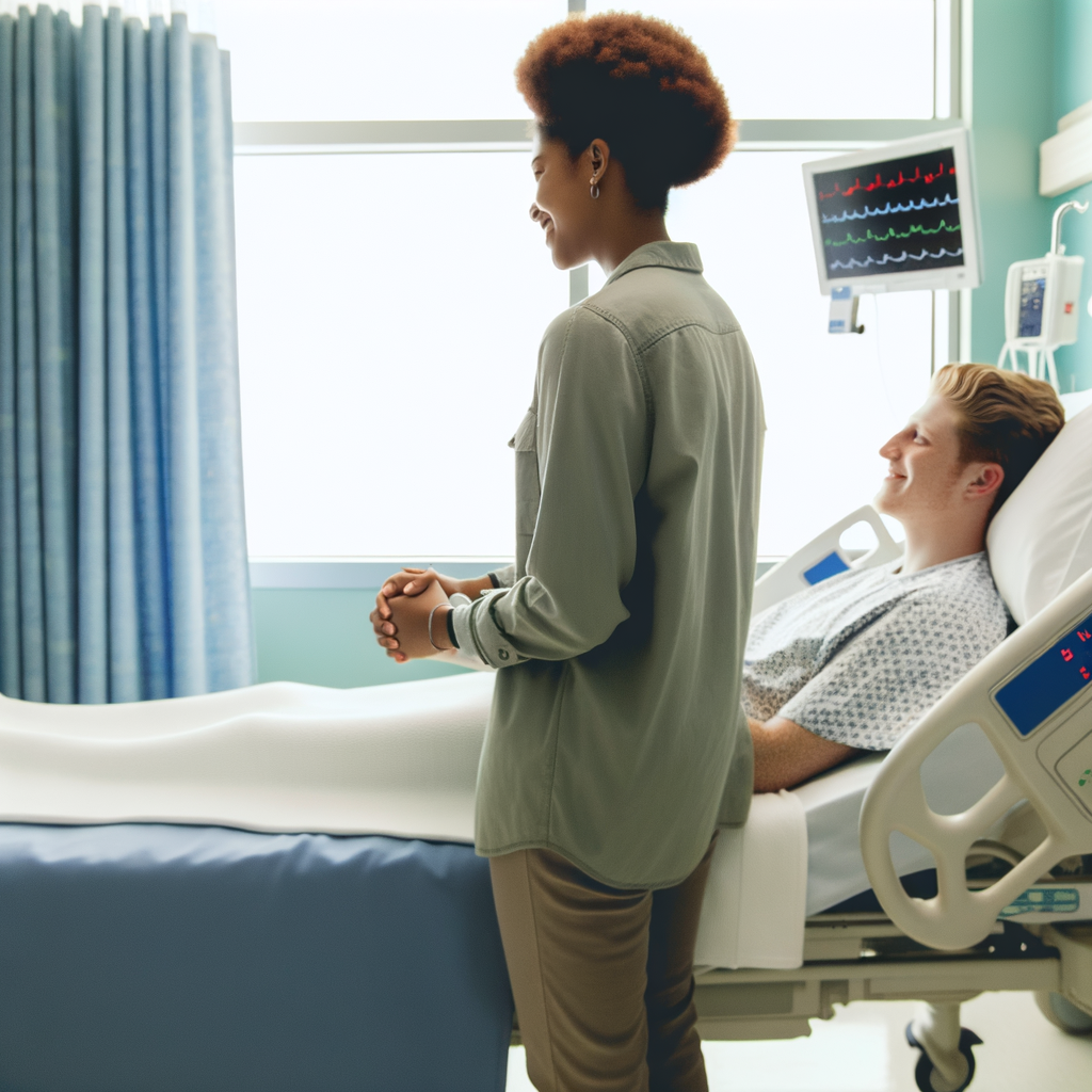 "University of Georgia student Elle Eisele and her friend Steele Idelson holding hands in hospital beds, recovering from injuries sustained in the New Year’s Day terror attack in New Orleans. The image highlights their emotional reunion and the support from their families following