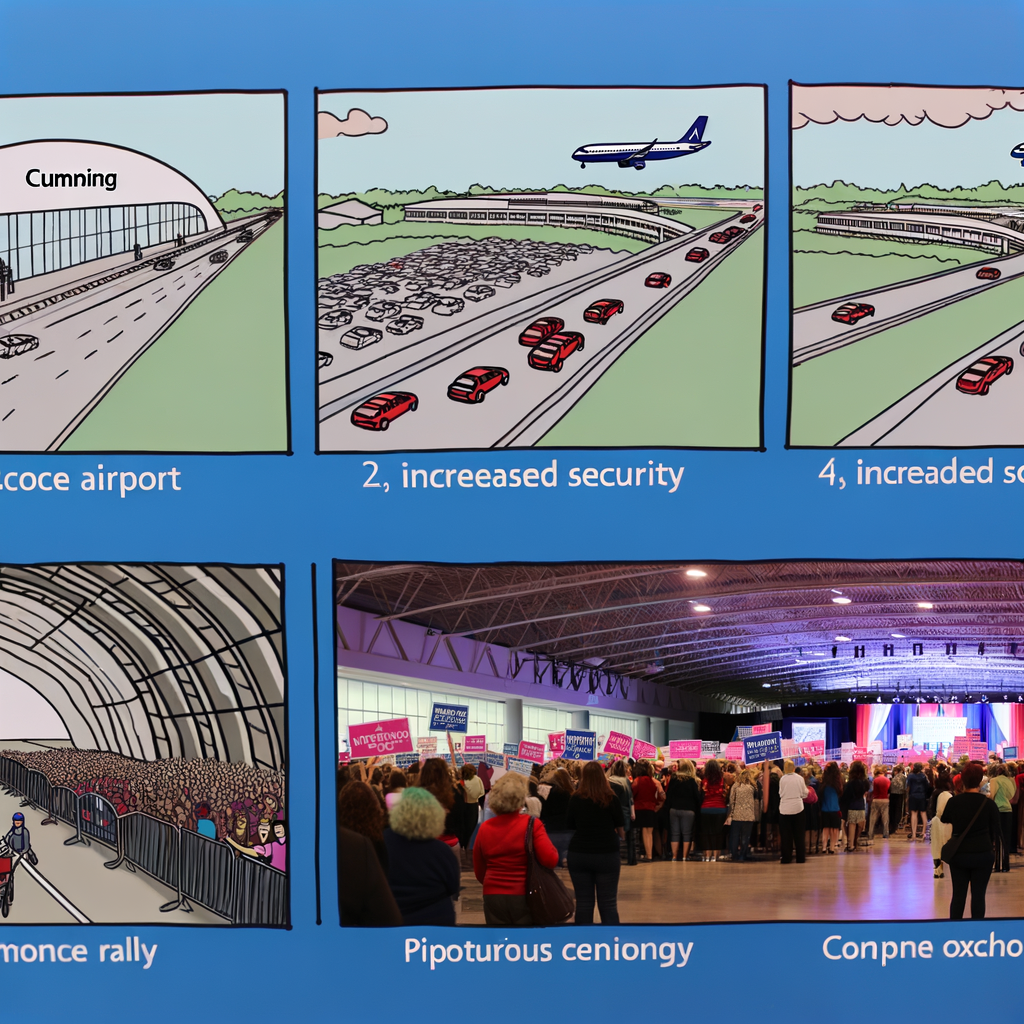 Alt text: "Traffic congestion on the Downtown Connector in Atlanta as former President Donald Trump arrives for a campaign rally, with major highways closed and airspace restrictions in place, impacting local commuters on Tuesday evening."