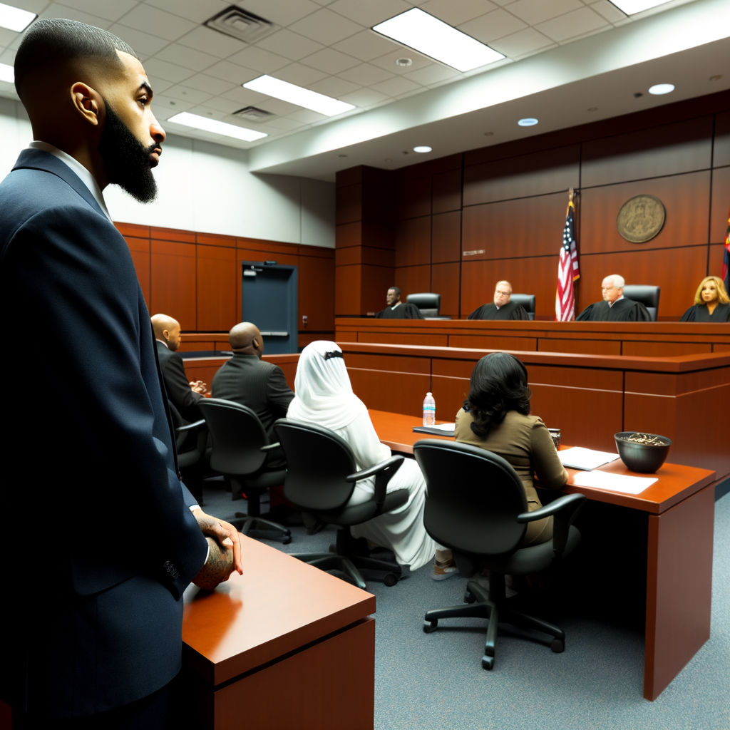 "Quamarvious Nichols, 29, enters the courtroom for his plea deal in the Young Thug gang trial, marking a significant moment in Atlanta's longest-running criminal case. Nichols pleaded guilty to conspiracy under Georgia's RICO Act, potentially influencing