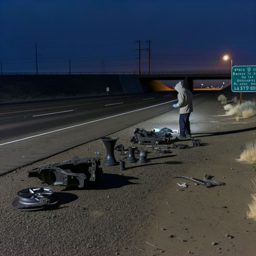 "Gwinnett County police investigate the scene of a fatal hit-and-run collision on Ga. 316 where Mecha Woodard, 24, was struck while walking near the entrance ramp from Boggs Road, highlighting the urgent search for the Lexus