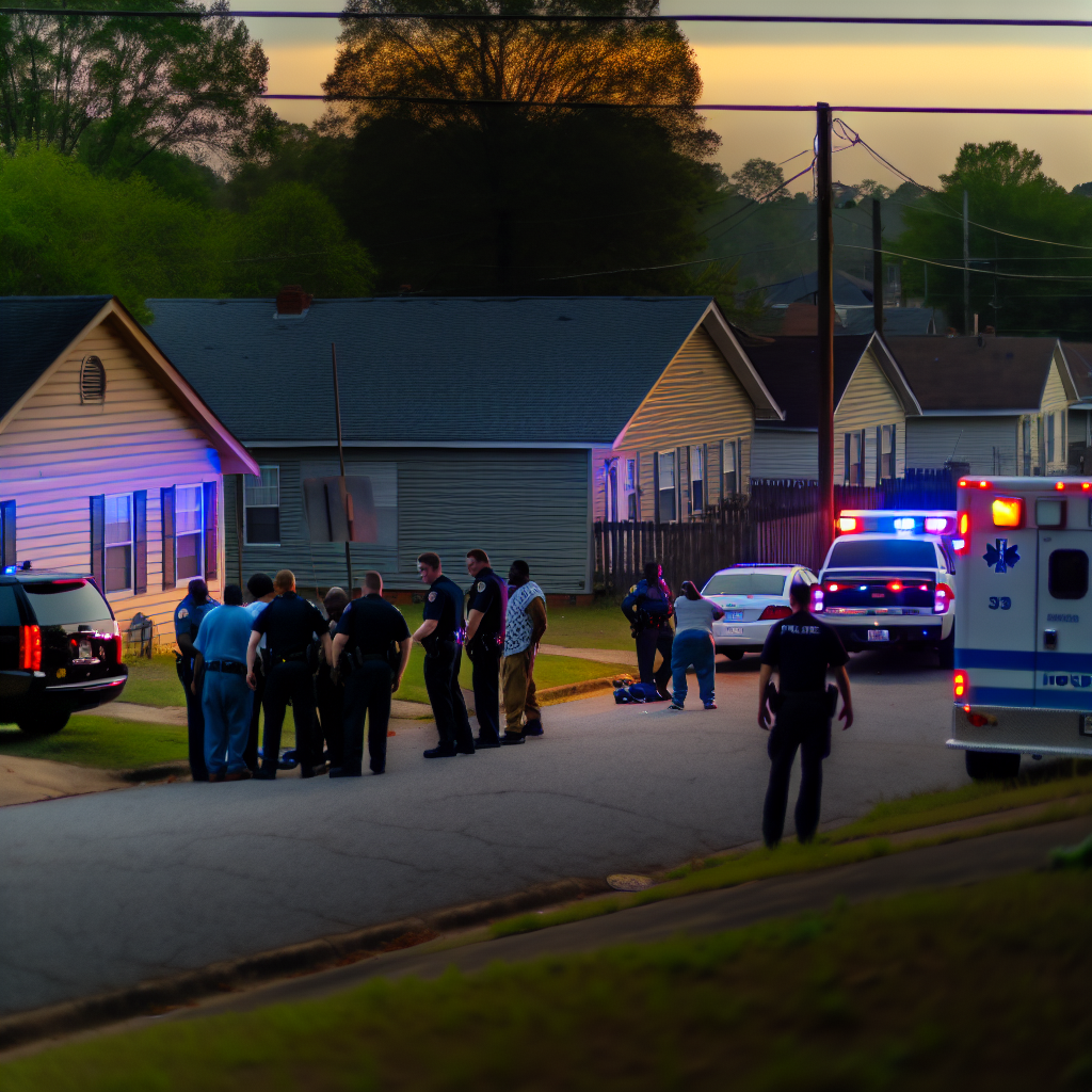 "Warner Robins police officers at the scene of a fatal shooting involving 20-year-old Mikhal Anthony Concepcion, marking the 21st police-related fatality in Georgia in 2024, as investigated by the GBI."