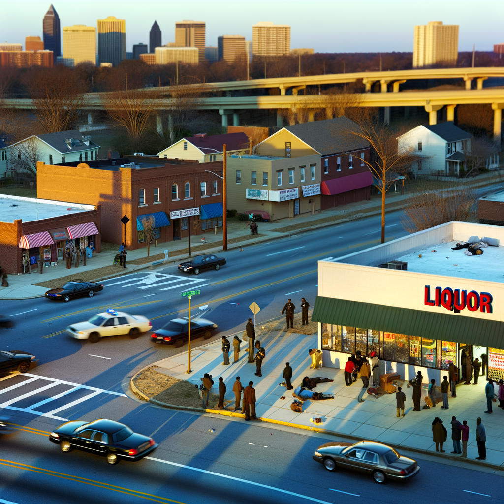 "Atlanta police investigate the scene of a fatal carjacking at a liquor store on Metropolitan Parkway, where a 70-year-old man was shot during the incident. The investigation continues as authorities search for more details about the suspect's arrest."