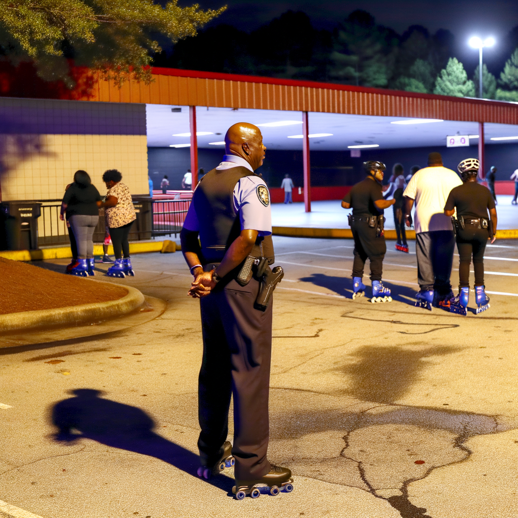 "Emergency responders at the scene of a shooting outside Cascade Family Skating rink in southwest Atlanta, where a woman was injured during a violent altercation on Martin Luther King Jr. Drive, highlighting ongoing concerns about safety in the Adamsville neighborhood."