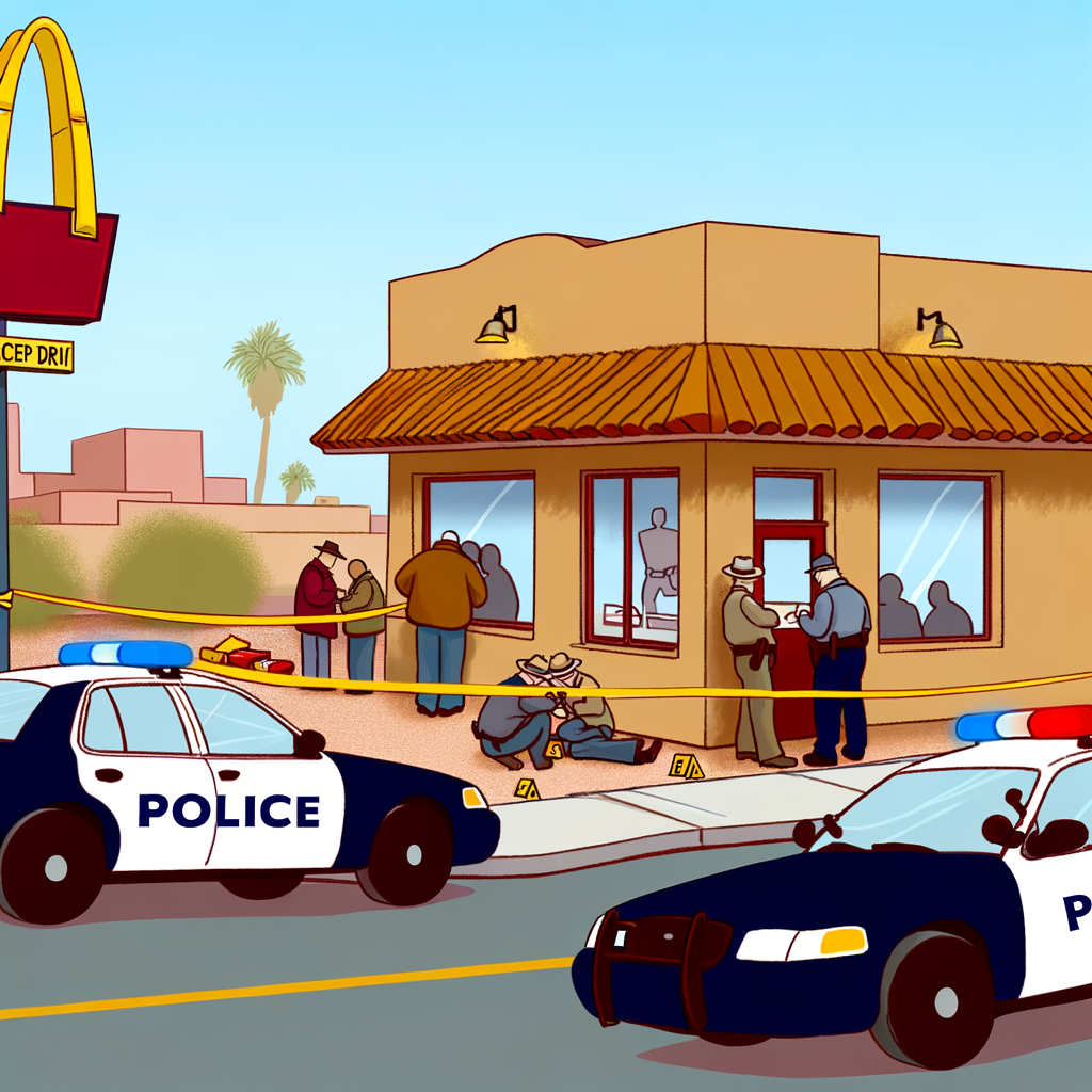 "Crime scene outside McDonald's in southwest Atlanta where a man was shot and killed in crossfire, highlighting ongoing gun violence in the area."