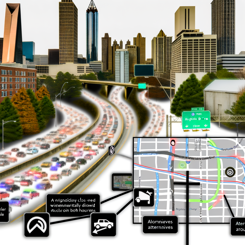 "Heavy police presence at the Downtown Connector in Atlanta, where both directions were shut down for over two hours due to a crime incident near Peachtree and Pine streets, causing major traffic delays for evening commuters."