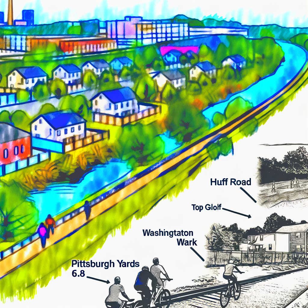 "Newly completed 1.3-mile segment of the Atlanta Beltline trail connecting Pittsburgh Yards to Huff Road, showcasing Washington Park and honoring civil rights leaders, as part of the city's effort to enhance community connectivity and development."