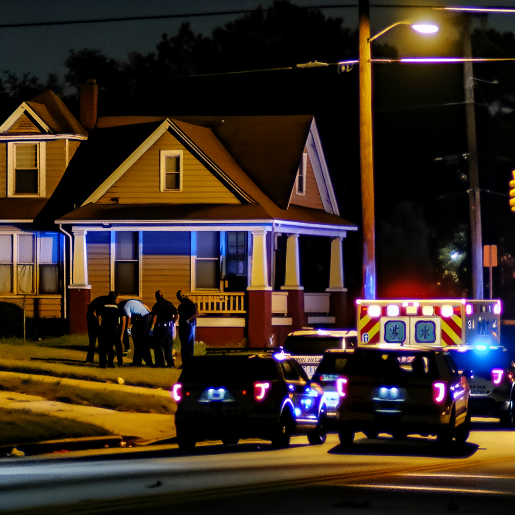 Alt text: "Atlanta police officers investigating a crime scene on Detroit Avenue where a man was shot in the neck during an attempted robbery, highlighting rising crime in northwest Atlanta."