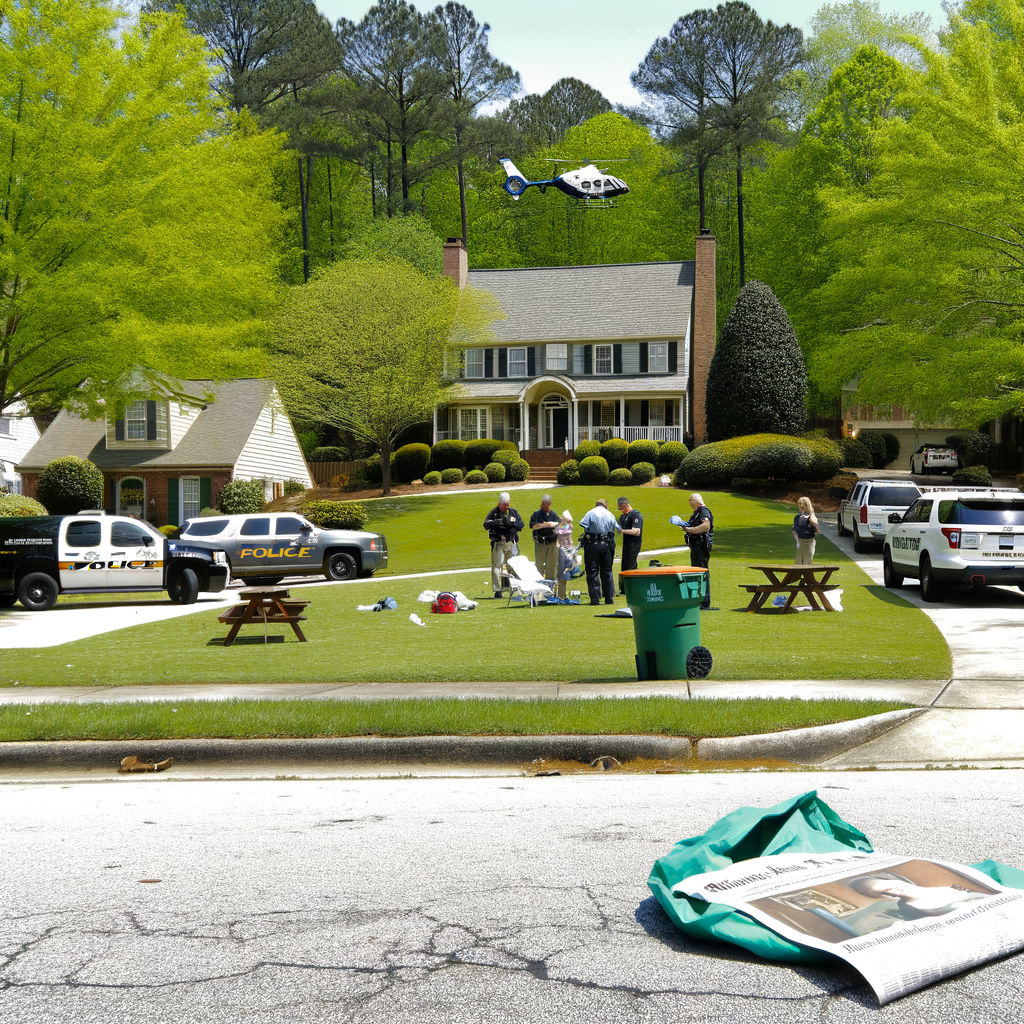 Alt text: "Emergency responders at the scene of a shooting on Robin Hood Lane in Henry County, Atlanta, where a small child was injured and transported to the hospital."