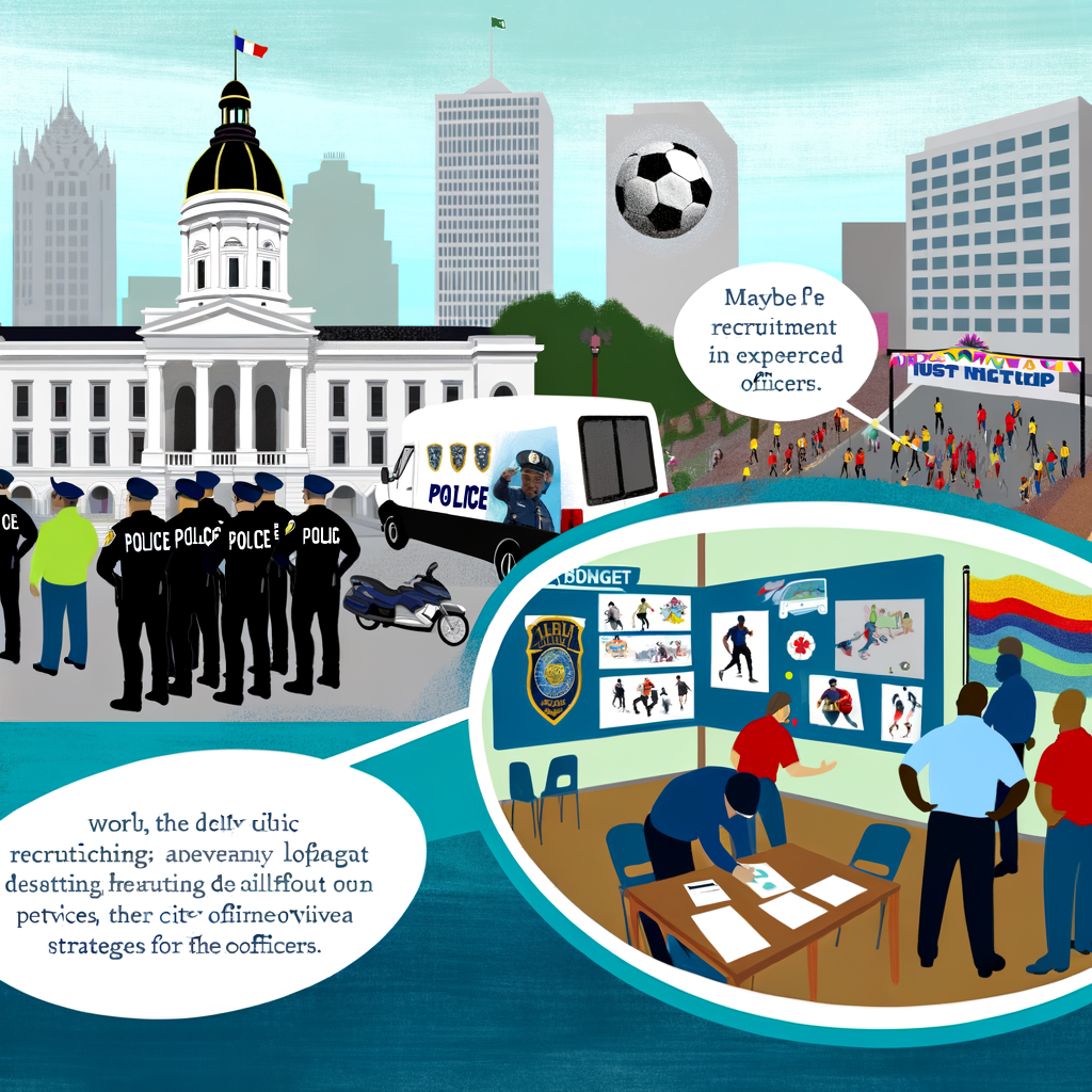 Alt text: "Atlanta Police Department recruitment event promoting $10,000 signing bonuses for experienced officers, aimed at boosting police presence ahead of the 2026 FIFA World Cup, with Chief Darin Schierbaum discussing public safety measures."
