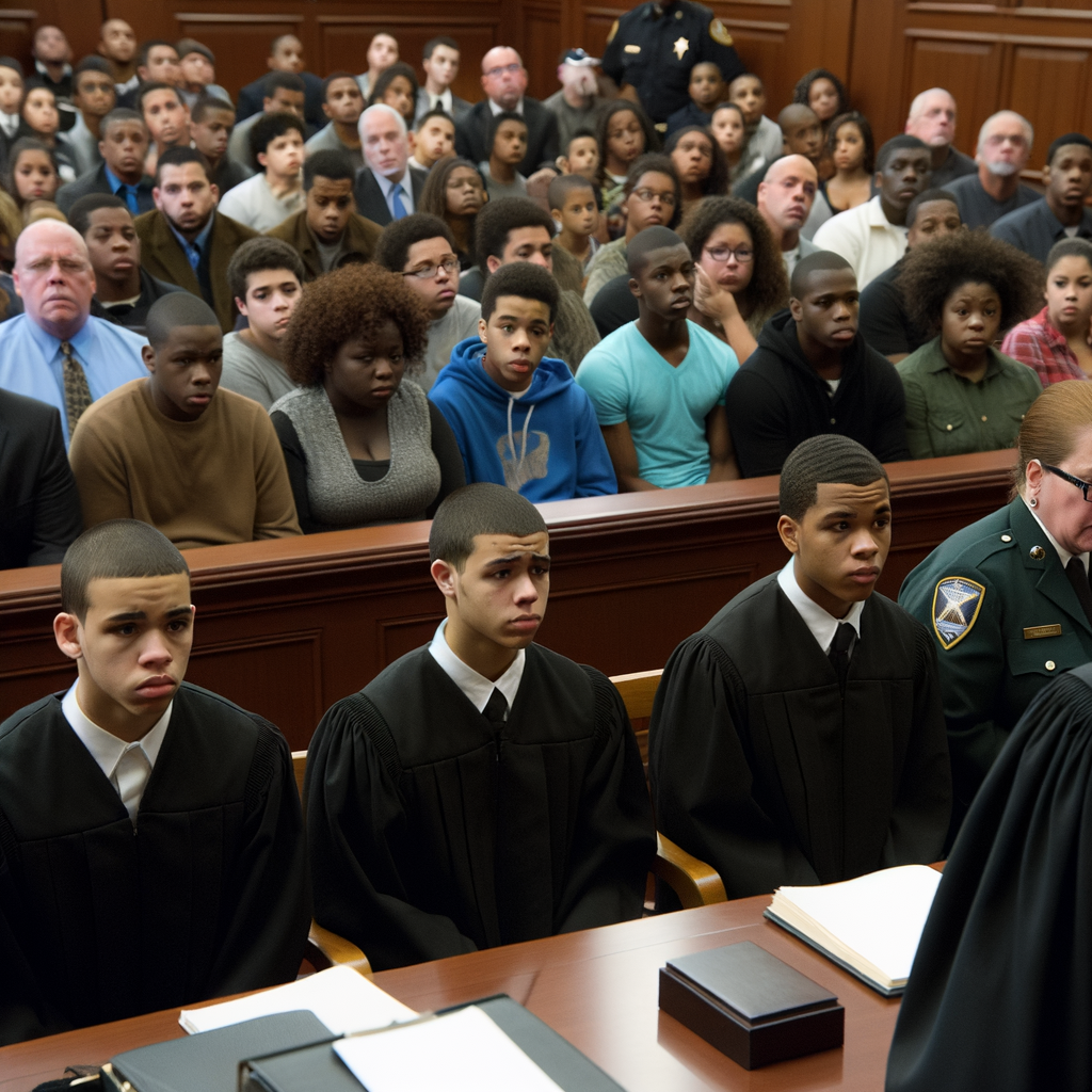 "Douglas County courtroom scene where defendants Timothy Coleman and Kingston Cottman were sentenced to a combined total of 320 years in prison for their roles in a fatal shooting at a Douglasville Sweet 16 party, resulting in the deaths of two teenagers and